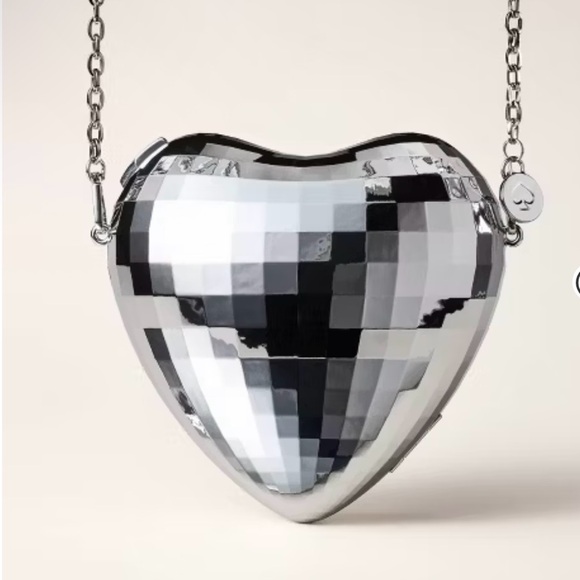 Kate Spade x Target silver disco heart bag - Picture 2 of 8